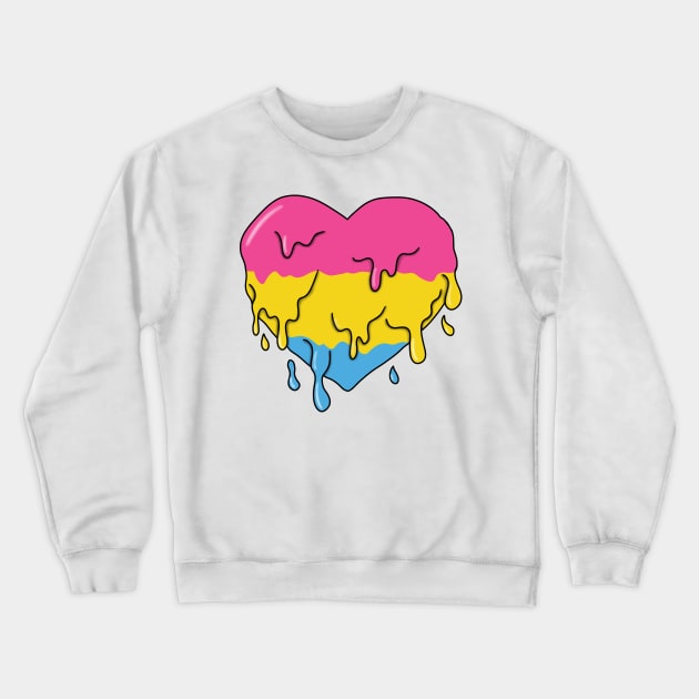 Melting pansexual heart Crewneck Sweatshirt by Becky-Marie